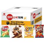오리온 와우스낵 선물세트 16팩, 포카칩 + 꼬북칩 + 오감자 + 돌아온썬칩, 1세트
