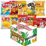 과자탐험대 리본박스 10종 종합 과자 세트) 오리온 + 포카칩 + 썬칩 + 오감자 + 꼬북칩 + 허니버터칩 + 콘칩 + 죠리퐁 + 카라멜콘땅콩 + 못말리는신짱 + 초코파이, 1세트, 10종 리본상자 과자세트