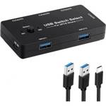 KVM 스위치 선택기 키보드 마우스공유 셀렉터 멀티허브 공유기 공유 USB 2대의 컴퓨터 장치 4대 원터치 스위칭 4포트 US.0